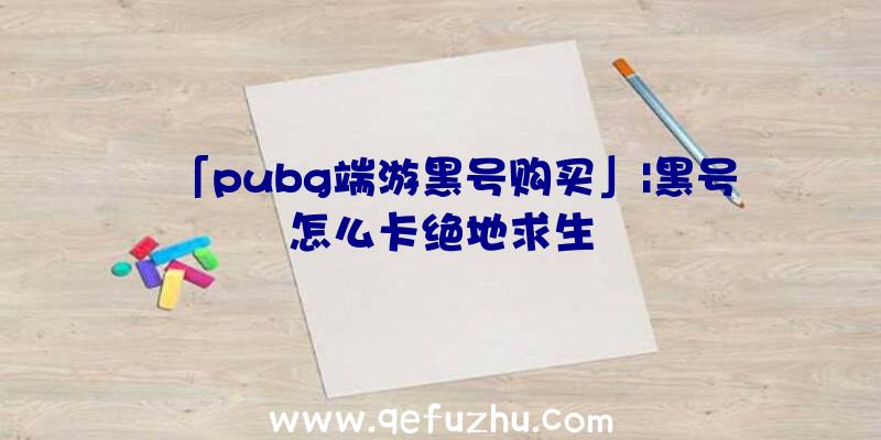 「pubg端游黑号购买」|黑号怎么卡绝地求生